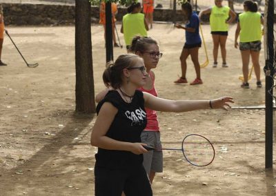 Badminton en campamento de verano