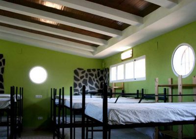 Interior de cabaña compartida